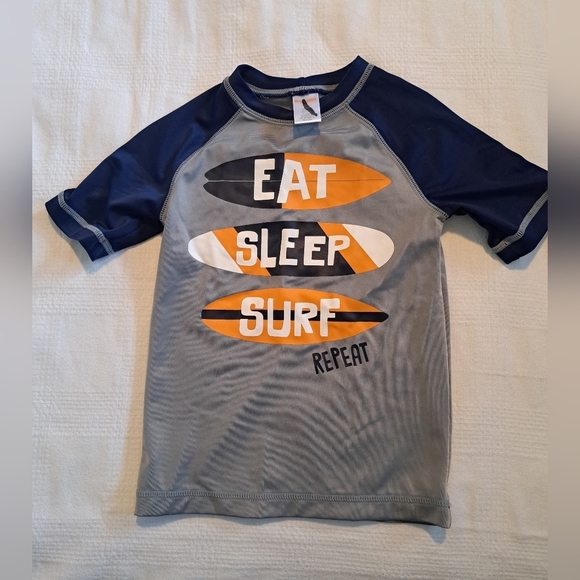 Gymboree Outlet boys size 4 blue & gray swim rash guard, NWOT - Picture 1 of 3